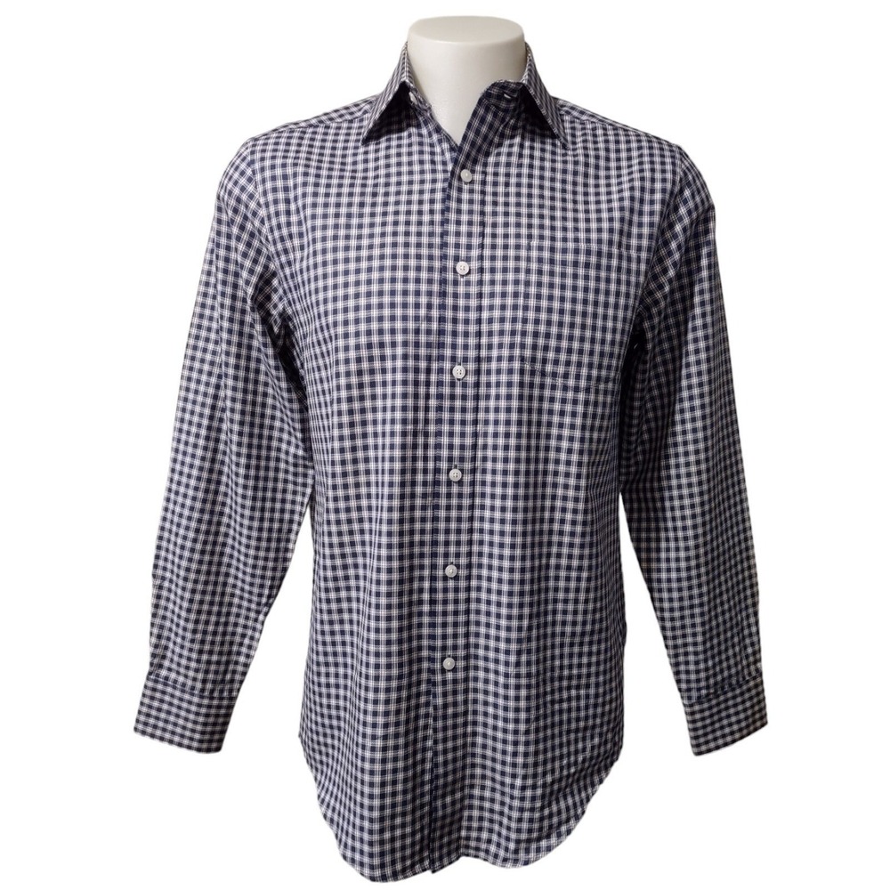 Black Brown 1826 Men's S/P Button Down Shirt Non Iron Long Sleeve Pocket Striped